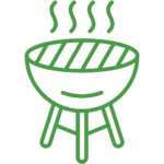 Cauldron and garden grill equipment provided